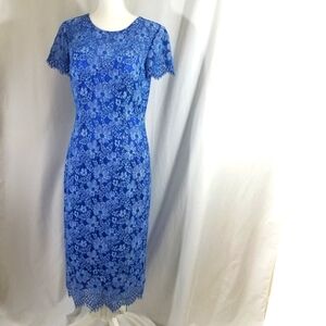 JS Collections Blue Lace Cocktail Dress 8